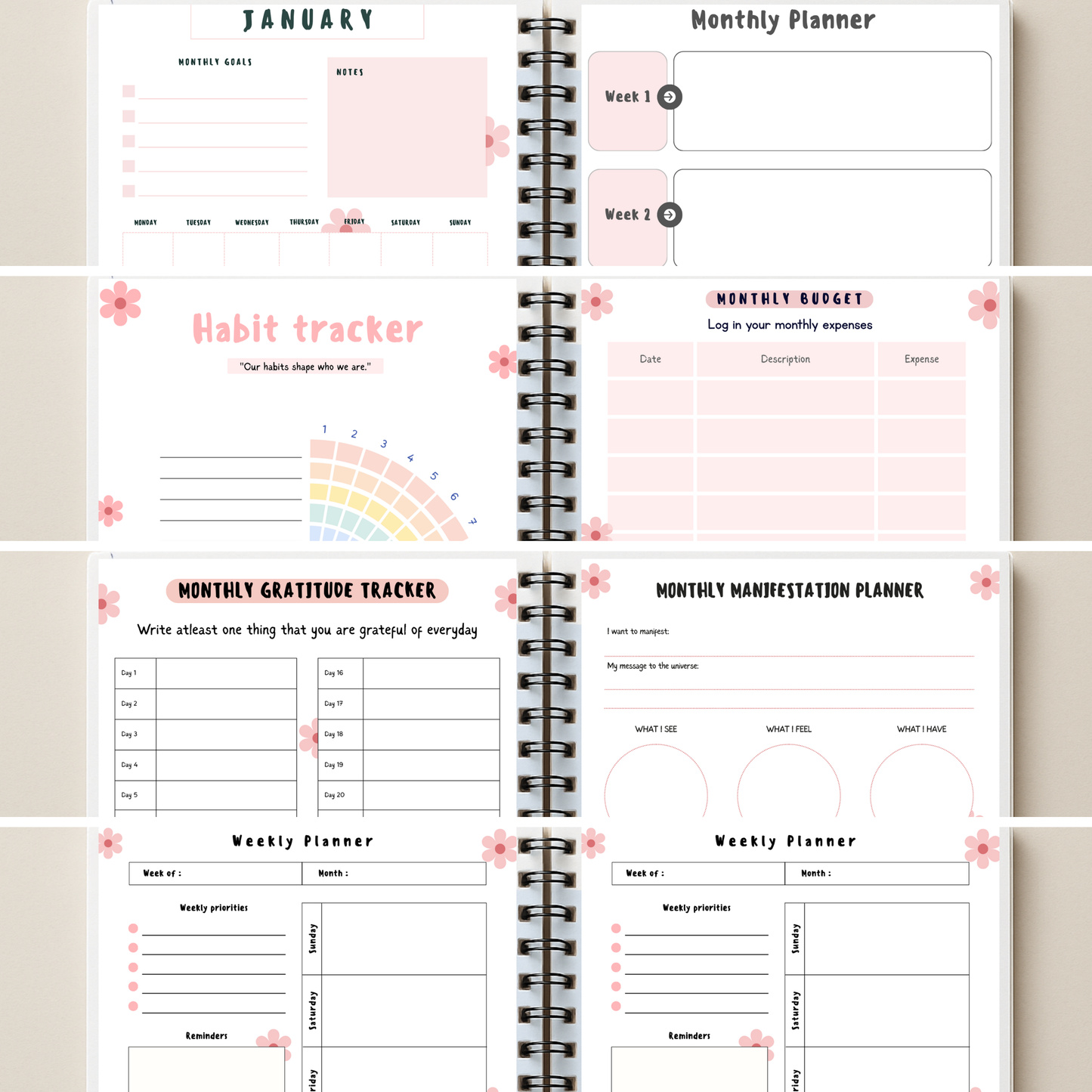 Bright & Bloom Yearly Planner