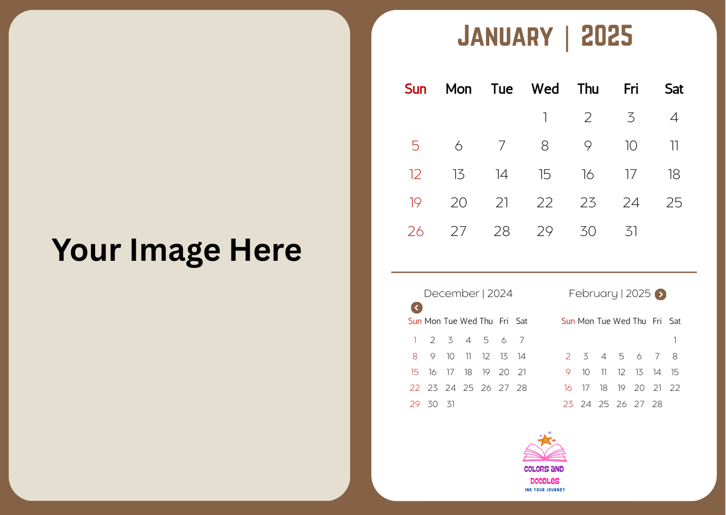 Landscape Style Desk Calendar