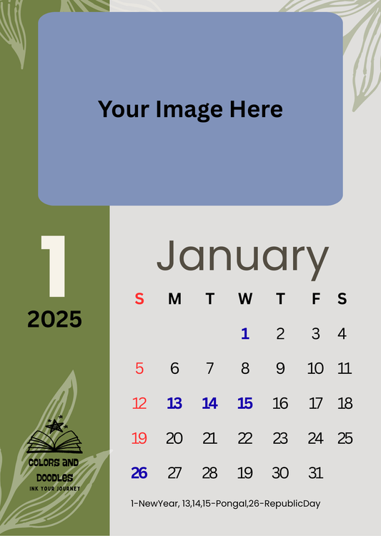 Desk Calendar - Portrait style