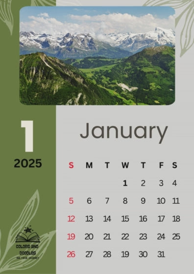 Desk Calendar - Portrait style